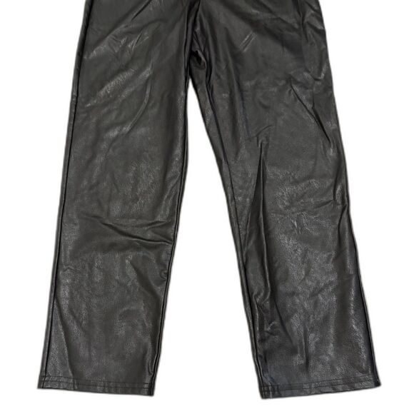 NWT Evereve Commando Faux Leather Paperbag Pants Black Belted Edgy Size XS - Picture 4 of 8